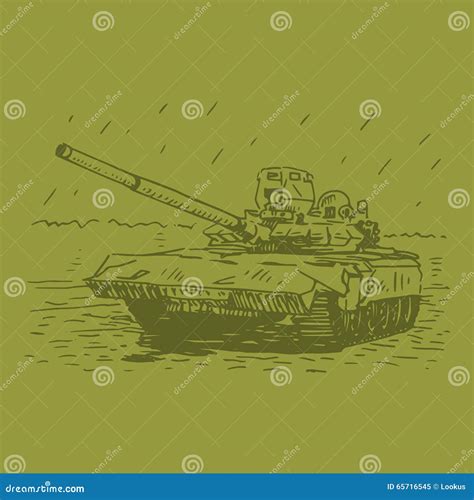 Russian Tank T 72 Main Battle Tank Cartoon Vector