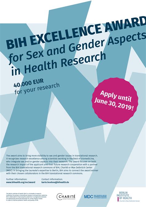 Apply For The Bhi Excellence Award For Sex And Gender Aspects In Health Research American