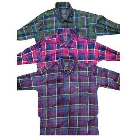 Checks Collar Neck Men Check Causal Cotton Shirt Machine Wash Size M