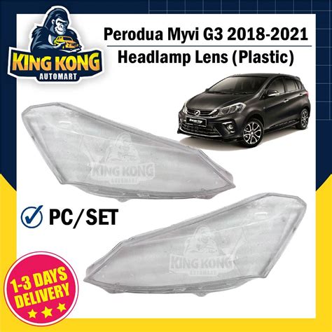 Perodua Myvi G Plastic Headlamp Clear Lens Pc Set