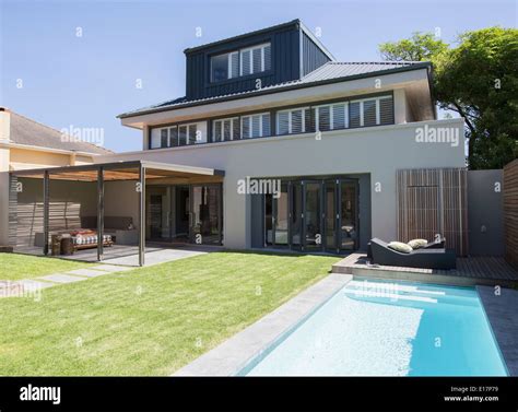 Modern House And Lap Pool Stock Photo Alamy