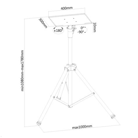 Neomounts Stativ für Laptop Beamer Monitor mit Pivotfunktion