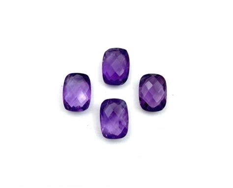 Natural Amethyst Cushion Briolette Cut Loose Gemstone Lot Pcs