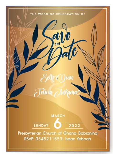 Wedding Invitation Card Template Elegant Classical Leaves Decor Free