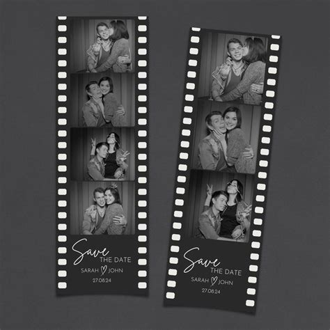 Save The Date Photo Booth Strip Template Minimalist Wedding Photo