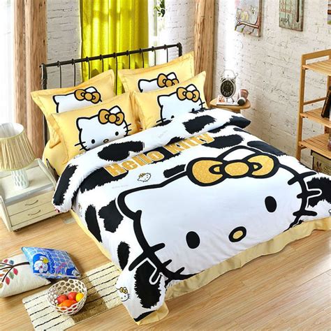 Hello Kitty Leopard Pattern Queen Size Double Bed Sheet 4pc Cotton