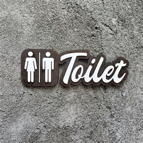 Jual Sign Board Papan Kayu Dekorasi Tanda Toilet Kamar Mandi Tulisan