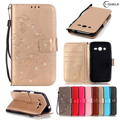 Flip Case For Samsung Galaxy Core G F Sm G F Leather Diamond Phone