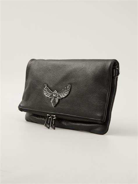 Zadig And Voltaire Leather Rock Clutch In Black Lyst