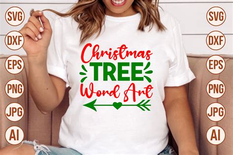 Christmas Tree Word Art Svg Graphic By Trendy Svg Gallery · Creative