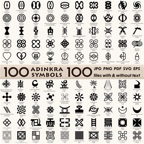100 Adinkra African Symbols Bundle Png  Pdf Svg Eps Files