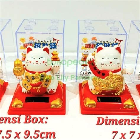 Jual Manekineko Solar Box Acrylic Kucing Hoki Solarcell Mini Lucky