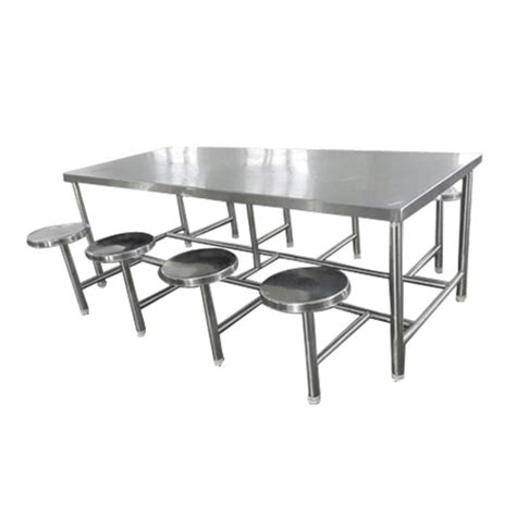 Stainless Steel Polished 8 Seater SS Dining Table For Restaurant At Rs