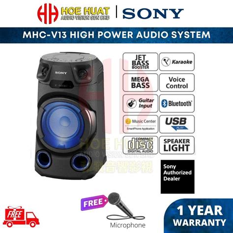 Free Microphone Sony Mhc V All In One High Power Audio Speaker