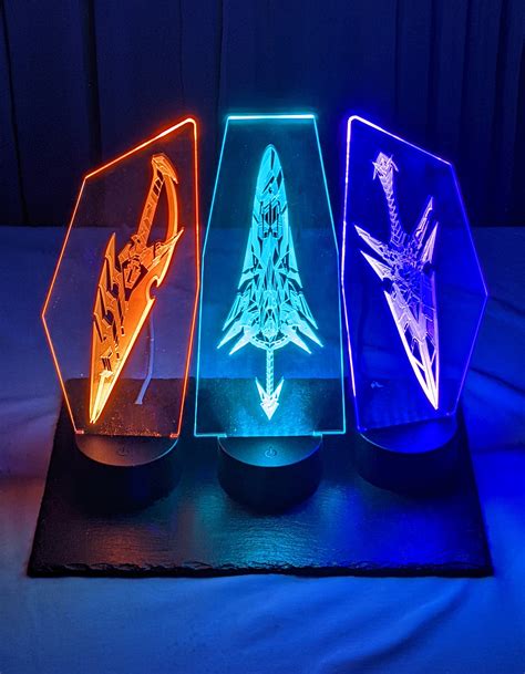 Pyramythrapneuma Aegis Swords Trio Nightlight Display Etsy