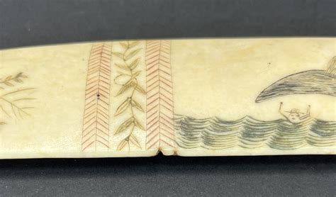 Proantic Os De Baleine Scrimshaw Antique Stay Busc De Corset 19ème S