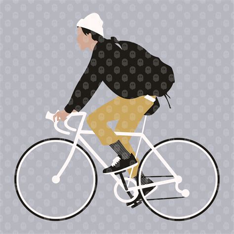 Archade A Man Riding A Bike Vector Drawings