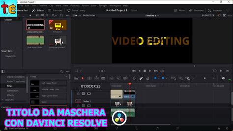 Creare Un Titolo Da Maschera Con Davinci Resolve Youtube