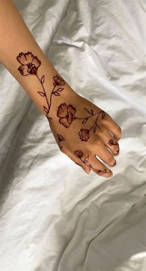 Minimal Henna Designs Large Floral Simple Design Henna Tattoo