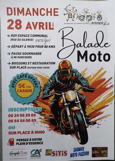 Manifestation Balade Moto Dimanche Avril Antoign