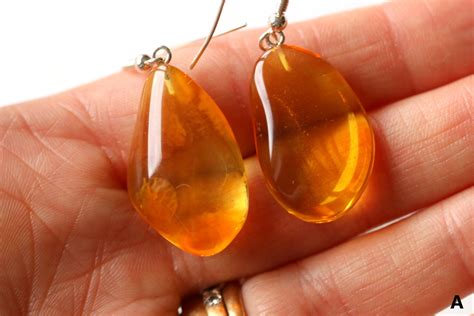 Clear Lemon Amber Earrings Natural Baltic Amber Jewellery Amber With