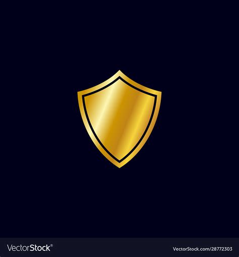 Shield Gold Icon Royalty Free Vector Image Vectorstock