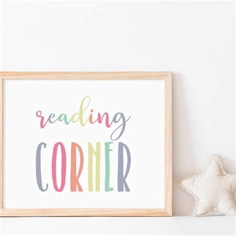 Reading Corner Printable Reading Corner Wall Art Reading Etsy