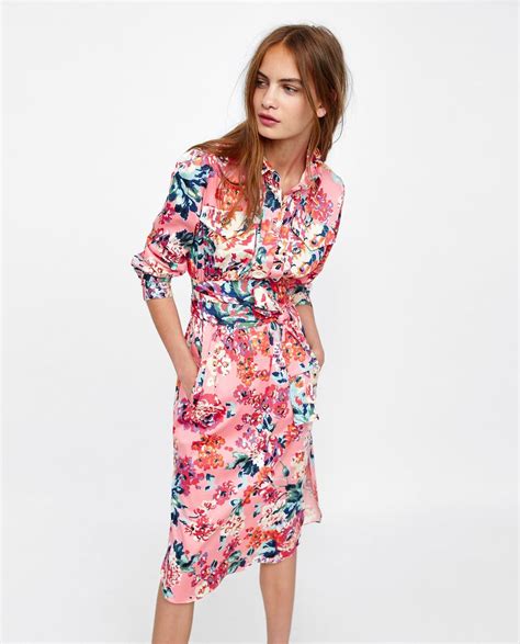 Floral Print Shirt Dress From Zara Ss18 Váy Zara Phong Cách Thời Trang