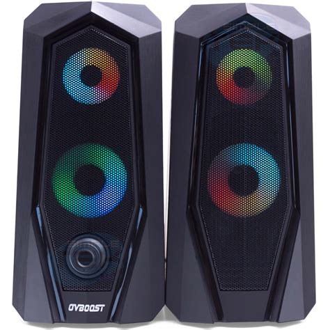 2 X CASSE RGB 6W PC IMPIANTO AUDIO FILM MUSICA GAMING ALTOPARLANTI SPEAKER