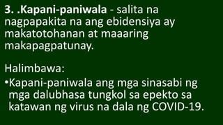 Pahayag Na Nagpapatunay Pptx