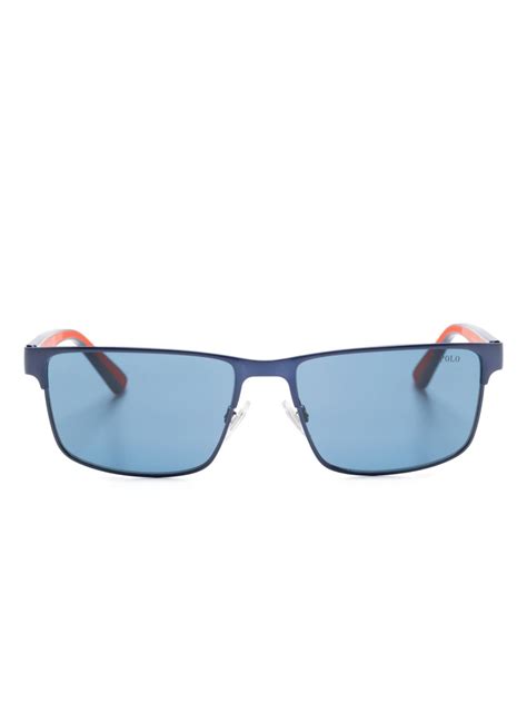 Polo Ralph Lauren Lentes De Sol Con Armaz N Rectangular Azul