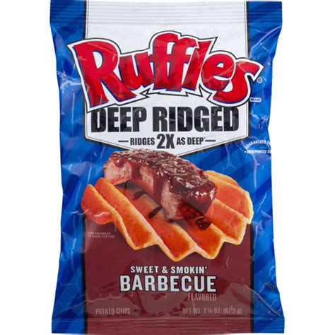 Ruffles Deep Ridged Potato Chips Sweet And Smokin Barbecue 2 375 Oz