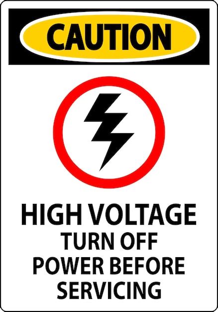 Señal De Advertencia De Alto Voltaje Apague La Energía Antes Del