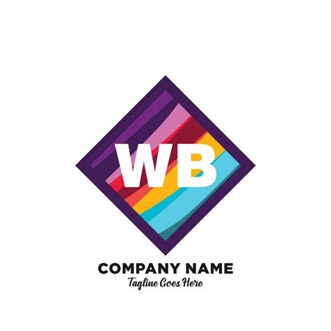 WB initial logo With Colorful template vector. 23492090 Vector Art at ...