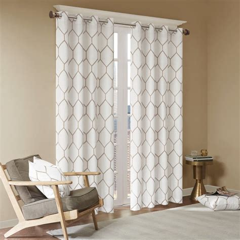 Gerdes Geometric Semi Sheer Grommet Single Curtain Panel 50 W X 84