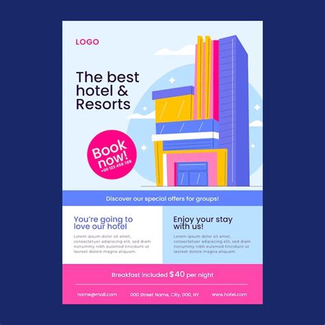 Free Vector Vertical Poster Template For Hotel Business