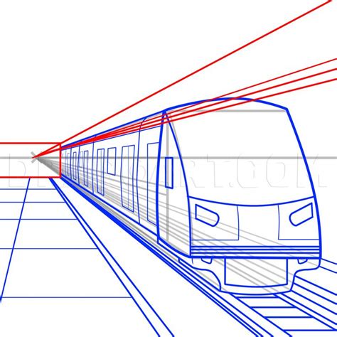 How To Draw A Subway, Subway Train, Step by Step, Drawing Guide, by ...