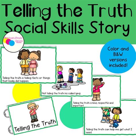 Telling The Truth Social Skills Story Honesty Social Skills Story