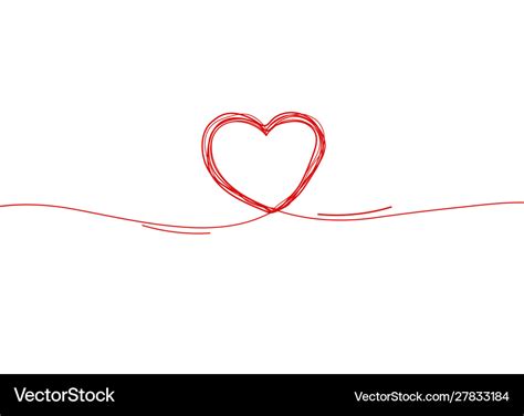 Continuous Line Heart Border On White Background Vector Image