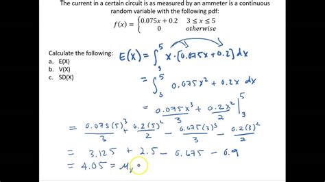 Expectation And Variance For A General Continuous Random Variable