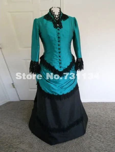 Buy Custom Made Historical Blue Satin Victorian Bustle Dress Victorian Bustle