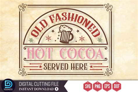 Old Fashioned Hot Cocoa Served Here SVG Graphic By Design S Dark