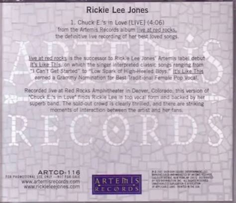 Rickie Lee Jones – Chuck E.’s In Love (CD-Used) – Vals halla Records