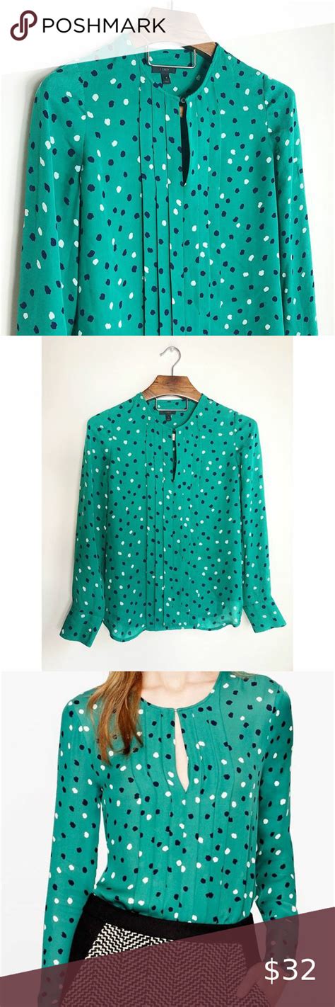 Jcrew Green Silk Patterned Blouse Green Silk Blouse Patterns Clothes Design