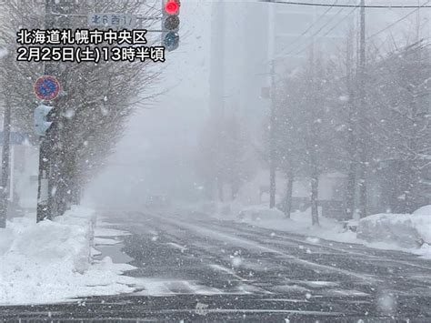 札幌など北海道・道央で雪が強まる 夜にかけて視界不良や路面悪化に注意 ウェザーニュース