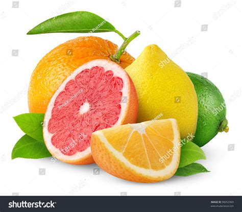 Isolated Citrus Fruits Orange Grapefruit Lemon Stock Photo 90052969 | Shutterstock