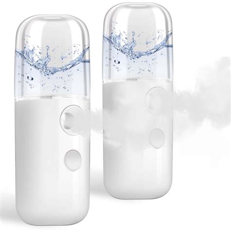 GIVERARE 2 Pack White Nano Facial Steamer Handy Mini Mister USB