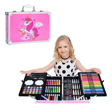 Set De Arte Profesional 145 Piezas Dibujo Crayones Acuarelas Meses