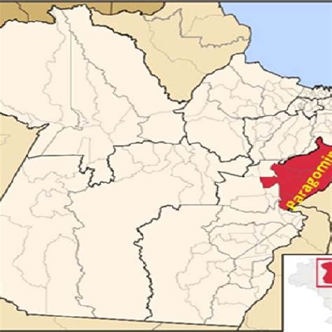 Mapa Do Estado Do Pará Destacando A Localização Do Município De