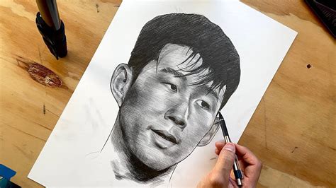 손흥민 연필그림 SON SONNY Drawing Pencil Drawing Illustration